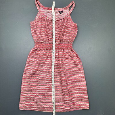 Gap Dress Women s Medium Pink Orange Chevron Print Sleeveless Summer Casual