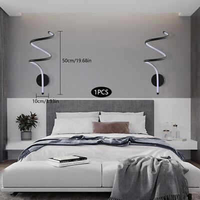 Modern Curved Line Wall Light LED Bedroom Sconce Lighting Reading Lamp Fixtures.