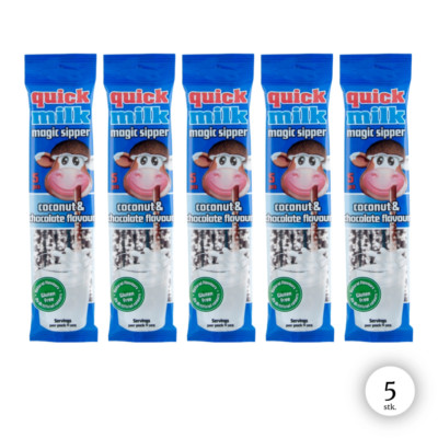 QUICK MILK - Coconut & Chocolate - Trinkhalme Kokos&Schoko - 5 Stück (25 Halme)