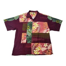 Tommy Bahama Silk Hawaiian Shirt Men's XL Short Sleeve Button Up Multicolor EUC