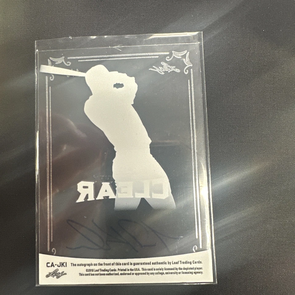 1/5 Jarred Kelenic 2018 Leaf Trinity Clear Auto X RC - Image 2 of 4