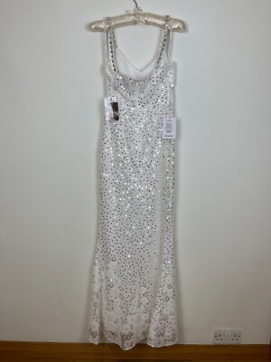 self portrait white beaded sequin maxi dress self-portrait - White Sequin Lace Tiered Maxi Dress