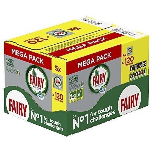 Fairy Platinum AllInOne Dishwasher Tablets Bulk 120 Tablets (24 x 5