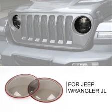 Smoked Front Headlight Lamp Frame Cover Trim Bezels For Jeep Wrangler JL JT 18+
