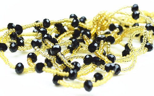 Collar de tres capas de cuentas de semillas trenzadas de cristal LANYARD LLAVERO - Imagen 8 de 12