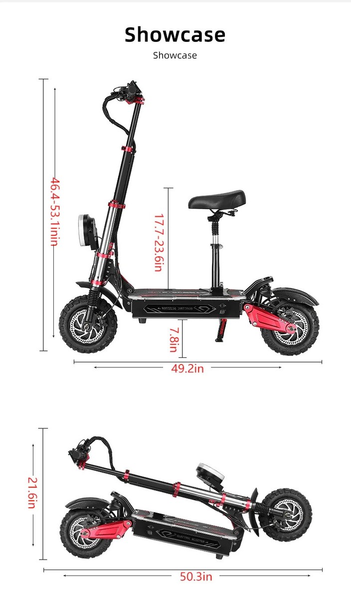 BOYUEDA S5 6000W Folding Electric Scooter 60V 38AH 11inch E