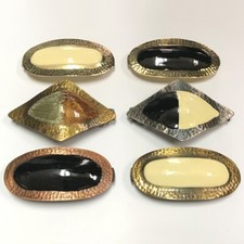 Vintage Metal Hair Clip Barrette Gold Silver Black Fancy Prom New Made in France