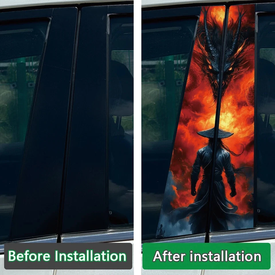 2x JDM Samurai Car B Pilar Pegatina Columna Central Cubierta Calcomanías Para Ford Honda Foto 4 de 4