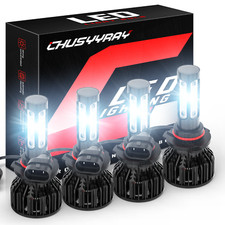 9006 9005 LED Headlight KIT Combo Bulbs 10000K High Low Beam Super Bright White