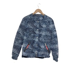 Noisy May Casual Retro Jacket Size Small 8 10 12 Womans Blue Snake Print Zip Up