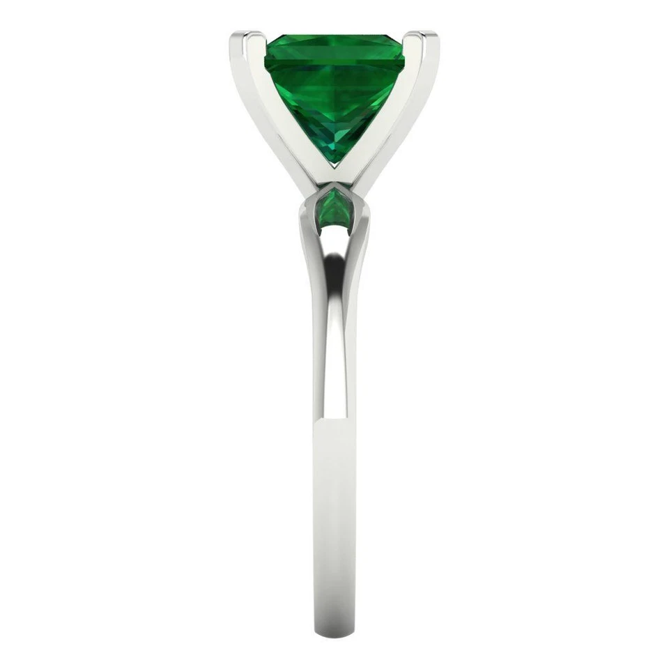 2.5 tcw Princess Vintage Engagement Ring, 14K White Gold Lab Created Gemstone - Image 3 of 4