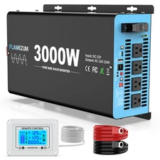 3000W 6000W Pure Sine Wave Power Inverter 12V 110V 120V LCD Car Boat RV Camping