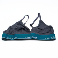 Calvin Klein Modern Cotton Wireless Triangle Bralette Charcoal Topaz Gemstone