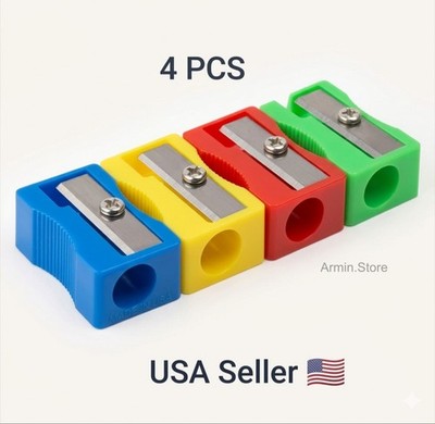 4PCS Kawaii Mini Plastic Pencil Sharpener Rectangle Cutter School Stationery New