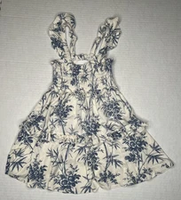 Posh Peanut X LOFT Palm Smocked Babydoll Dress Size 3T-4T
