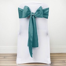 10 Turquoise Polyester CHAIR SASHES Ties Bows Wedding Party Ceremony Decorations