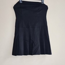 Wearever Little Black Strapless Mini Dress Pleated Skirt Medium Cocktails Party