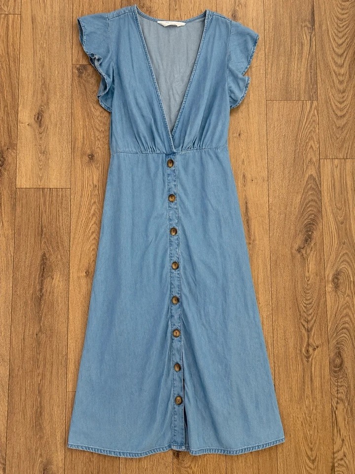 Primark Blue Denim Maxi Dress Size 12