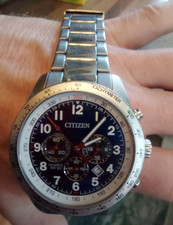 Citizen Quartz Chronograph Tachymeter Blue Dial WR50m Steel Bracelet 40mm