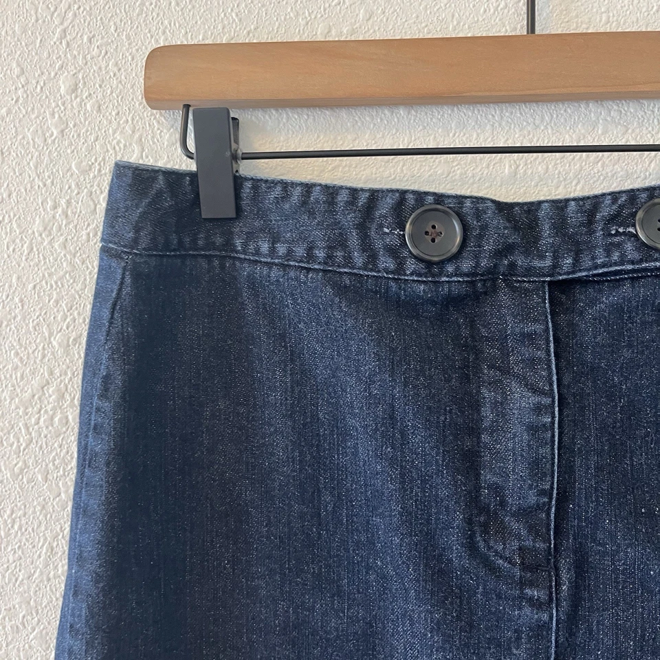 TALBOTS 女式铅笔裙 8 码牛仔弹力蓝色牛仔裤深水洗口袋 — 第 3/4 张图片