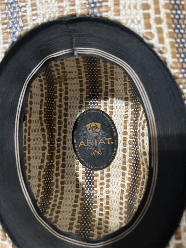 Chapéu de cowboy Ariat infantil tecido marrom palha - Imagem 3 de 4