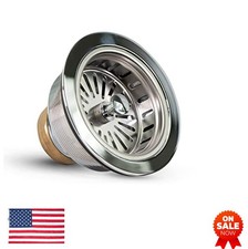 Kitchen Sink Drain Assembly 3-1/2 Inch Stainless Steel Strainer Basket Stopper