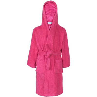 A2Z 4 Kids Girls 100% Cotton Pink Hooded Bathrobe Terry Towelling Dressing Gown