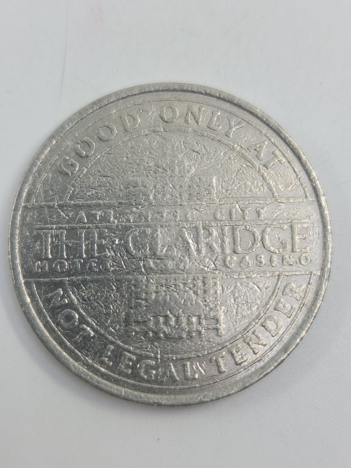 The Claridge 1$ Metal Casino Poker Slot Machine Chip Coin Atlantic City