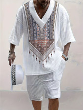 Men s Outfit 2 Piece Set Shirt  Shorts Set - Available Sizes 3XL BIG