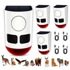 4-Pack Solar Motion Sensor Alarm - 129dB Loud, Waterproof, Strobe Light, Dog Bar