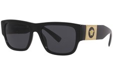 Versace VE4406 GB1/87 Sunglasses Men's Black/Dark Grey Rectangle Shape 56mm