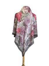AS14# ESCADA Silk Scarf Made in Italy Floral ...