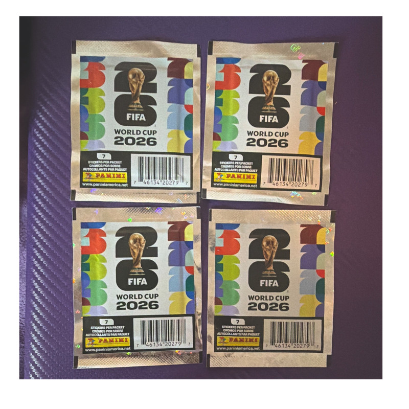 Panini FIFA World Cup 2026 Soccer Sealed Sticker Packs LOT of 4, 7 Stickers Each