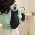 Cute Trendy Cute Black Cat Shaped Crossbody Bag, Creative Wide Strap New Hot