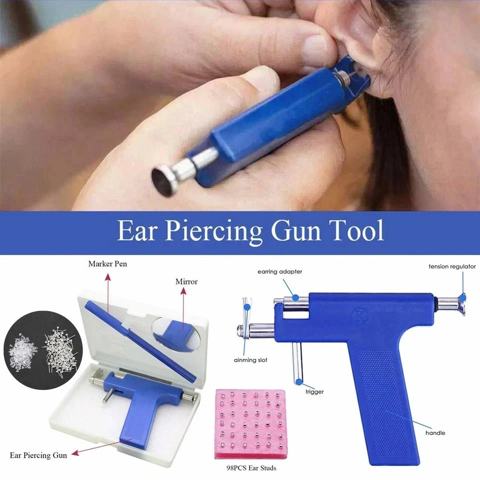 Stainless Steel Body Ear Piercing Tool Set Ear Nose Navel Piercing Machines image 5