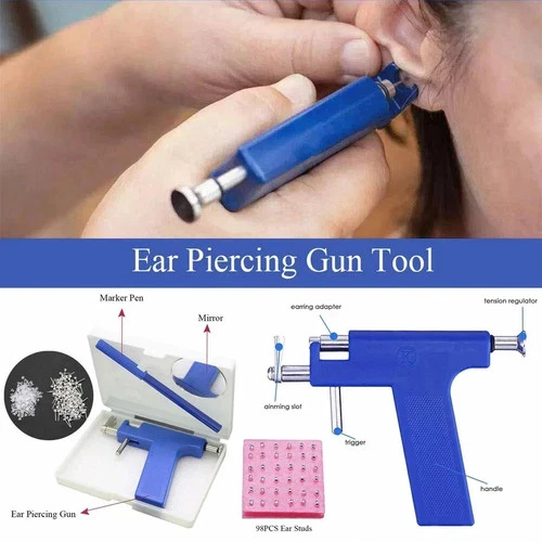 Stainless Steel Body Ear Piercing Tool Set Ear Nose Navel Piercing Machines image 5