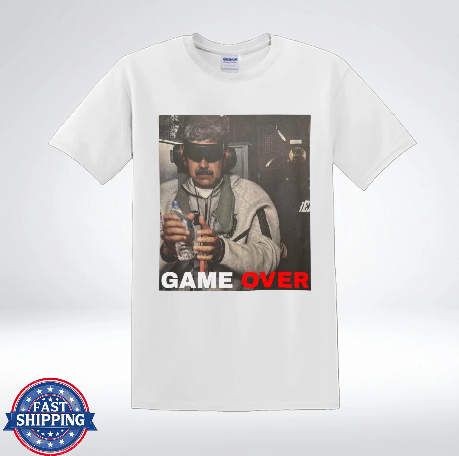 Game Over Political Satire Photo Style Graphic T-Shirt