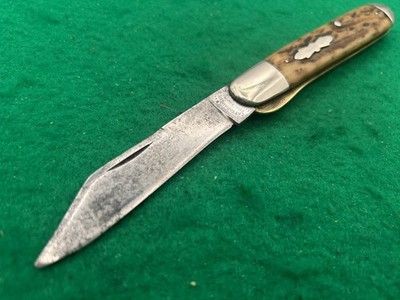 PATENTED July 1901 CATTERAUGUS Big Boy RARE WORM GROOVE Liner LOCK Bone KNIFE