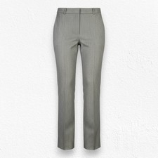 90s Vintage Lauren Ralph Lauren Gray Herringbone Wool Straight Trousers Size 4