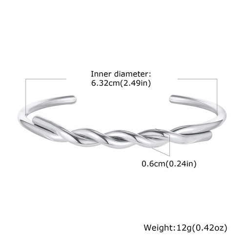 Stainless Steel Bracelet Twisted Cuff Band 4mm Mobius Gold Waterproof 1 Pc - Picture 14 of 32