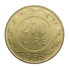 Italy 200 Lire 1991 Coin Z1546