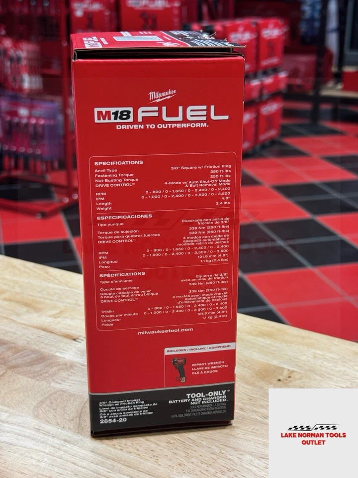 NUEVO Milwaukee 2854-20 M18 COMBUSTIBLE 3/8" Llave de Impacto Compacta con Anillo de Fricción Foto 3 de 4