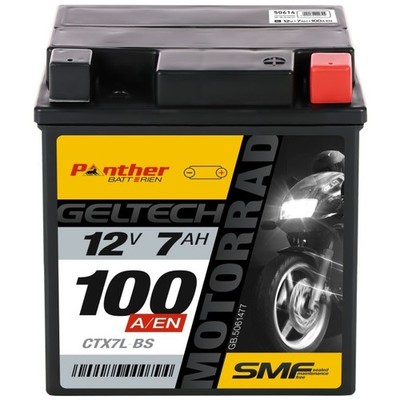 Panther CTX7L-BS Motorrad Batterie GEL 12V 6Ah YTX7L-BS Mofa 50614