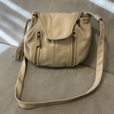See By Chloe Taupe Leather Crossbody Bucket Bag