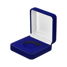 Challenge Coin Display Case, 35mm Velvet Coin Boxes for Gift, Blue/White