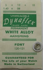 Font 120 121 Bulova 6AM part: mainspring #770 * white alloy *