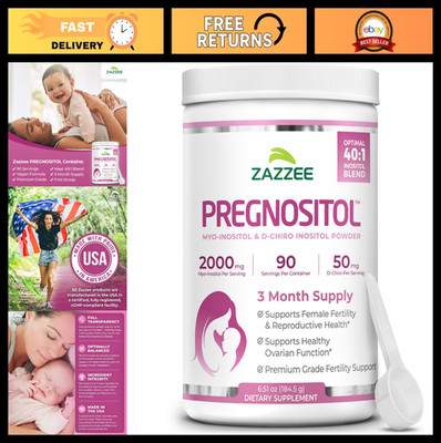 Myo-Inositol & D-Chiro-Inositol Fertility Powder, 3-Month Supply, Vegan, Non-GMO