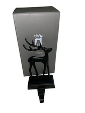 Pottery Barn SANTA'S REINDEER Stocking Holder Rare CHRISTMAS Bronze Finish