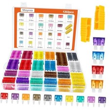 1200PCS Car Fuses Assortment Kit, 520PCS Standard Fuse Kit + 680PCS Mini Fuses