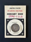1940-S 10C Mercury Dime VG, 90% Silver